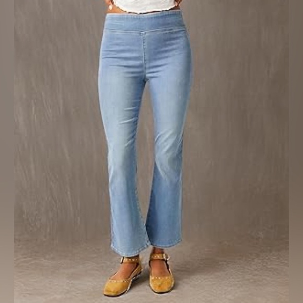 Free People We the Free In my feelings cropped slim flare leg pull on jeans